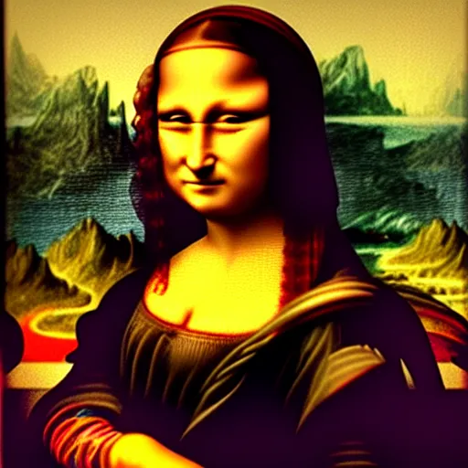 Image similar to a cyberpunk Mona Lisa