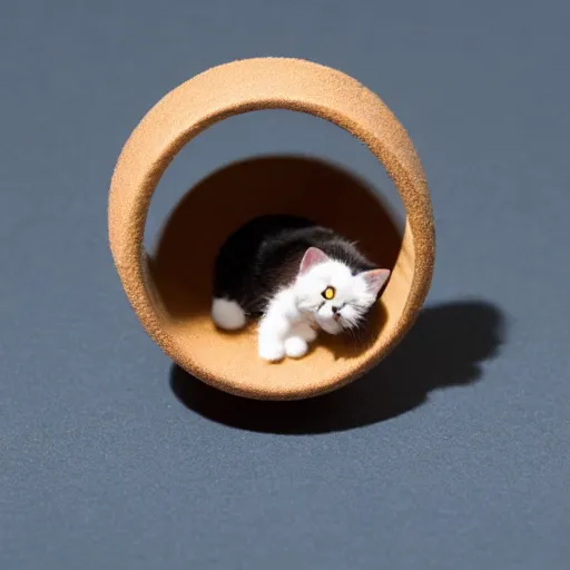 Image similar to A small miniature of a cat toy made of wood