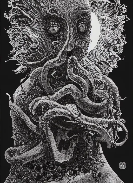 Image similar to Squid goddess painting by Dan Hillier, trending on artstation, artstationHD, artstationHQ, 4k, 8k