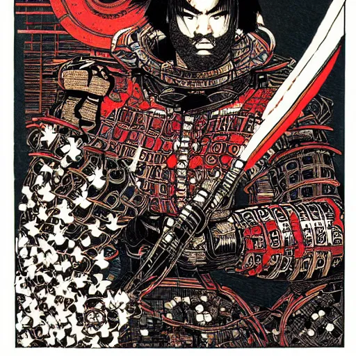 Image similar to cybernetic samurai by Yuko Shimizu