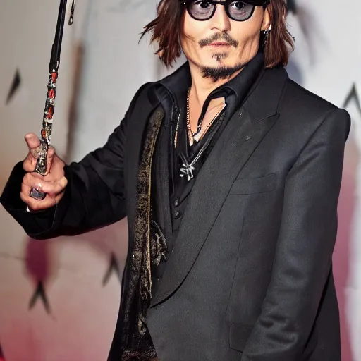 Image similar to Johnny Depp as a Jedi Master