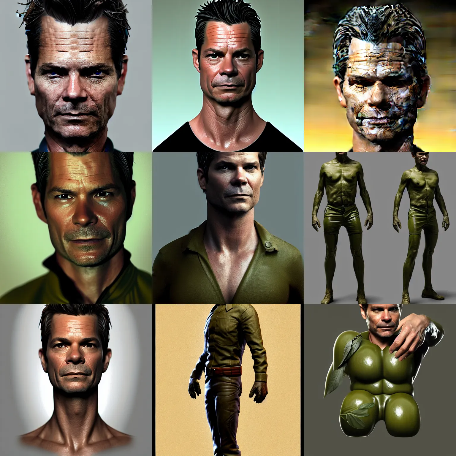 Prompt: timothy olyphant is fused into an olive!!, hyperdetailed, artstation, cgsociety, 8 k