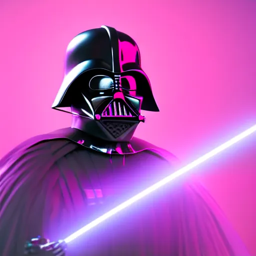 Prompt: candypunk darth vader, character design, high quality digital art, render, octane, redshift, volumetric lighting, oled