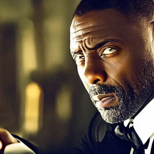 Image similar to film still of Idris Elba as James Bond