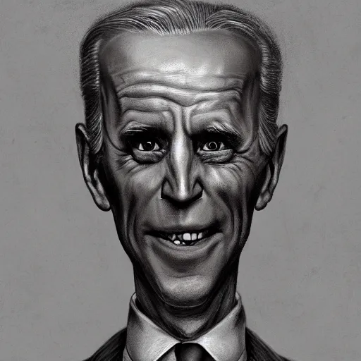 Image similar to michael karcz grunge drawing of joe biden. , in the style of corpse bride, loony toons style, horror themed, detailed, elegant, intricate, trending on artstation, 4k