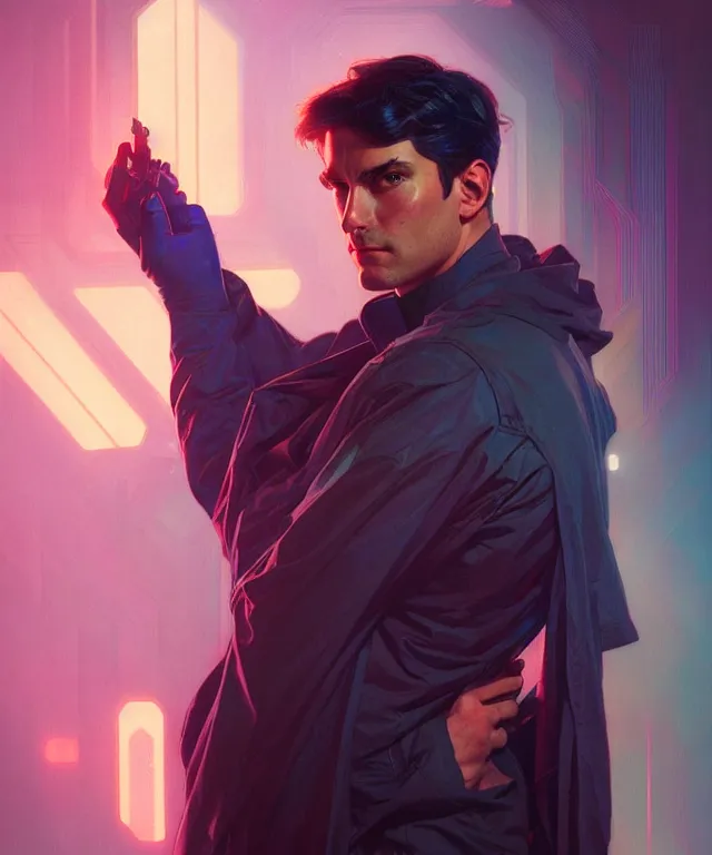 Prompt: Hacker man hologram portrait, highly detailed, digital painting, artstation, concept art, smooth, sharp focus, illustration, art by artgerm and greg rutkowski and alphonse mucha