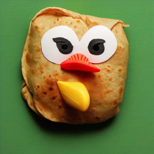 Image similar to an icon of a chicken wrap, in the style of iphone emoji, clay art