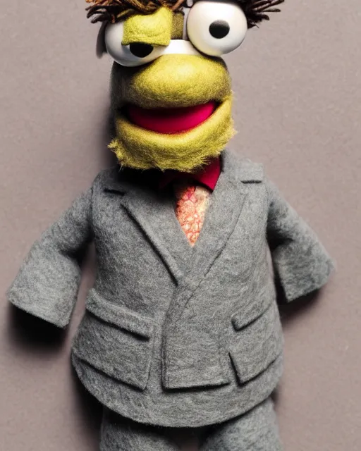 Image similar to adin ross as a muppet. highly detailed felt. hyper real photo. 4 k.