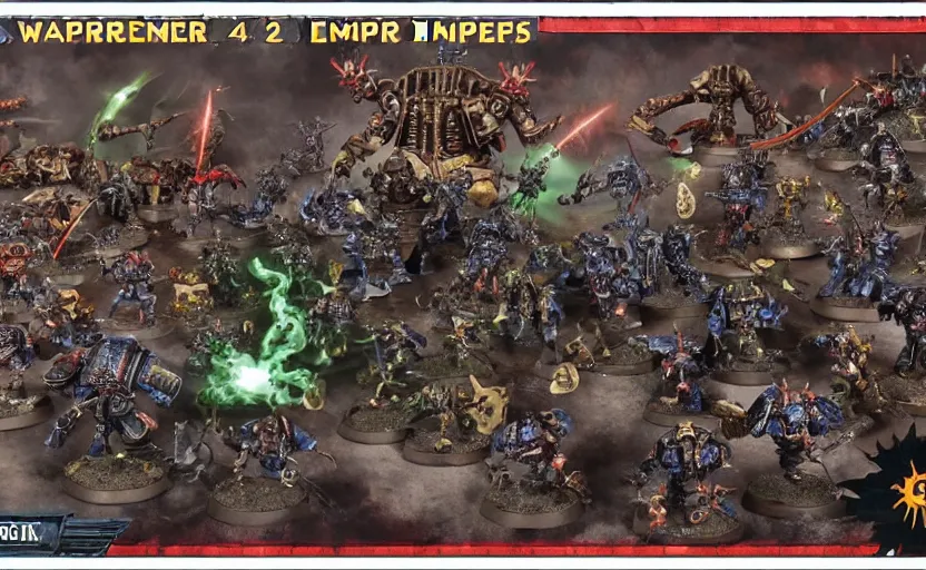 Prompt: warhammer 4 0 k emperor battling chaos gods, dramatic, scifi, epic, space battle