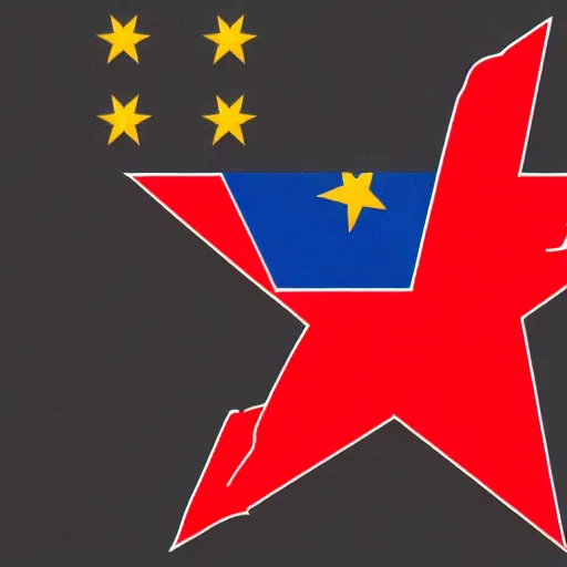 Image similar to a flag for a communist European Union,