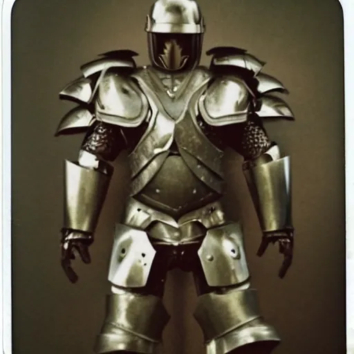 Prompt: candid polaroid of jordan peterson in battle armor