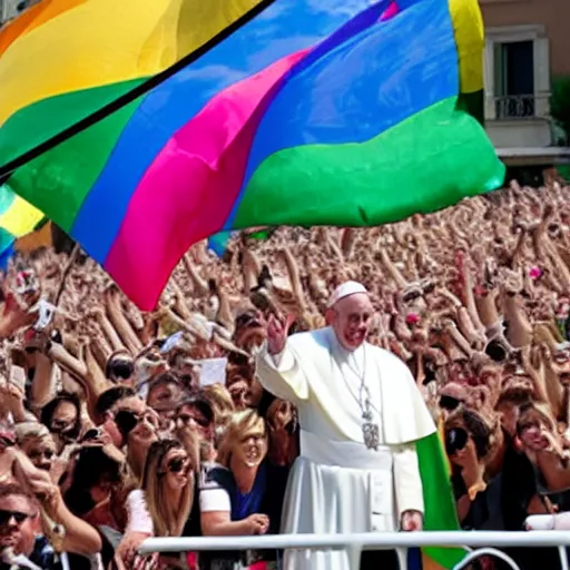 Image similar to pope Francis at the rimini gay pride