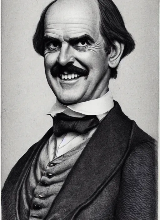 Image similar to john cleese as a victorian politician, smiling, male, victorian, detailed face, highly detailed, cinematic lighting, photograph by elliott & fry