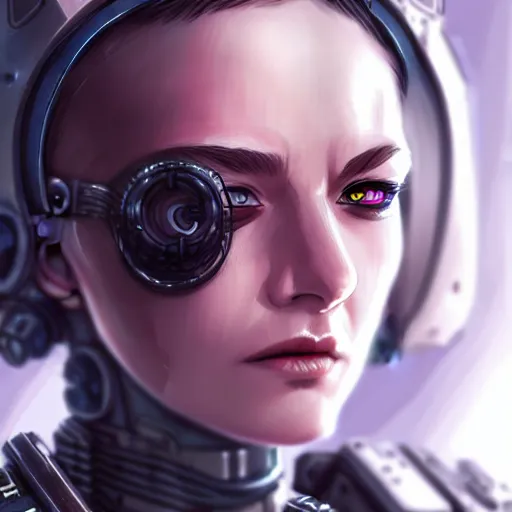 Image similar to female cyberpunk soldier, very detailed, realistic face, detailed face, matte, tonemapping, bbwchan, perfection, 4 k, cushart krenz