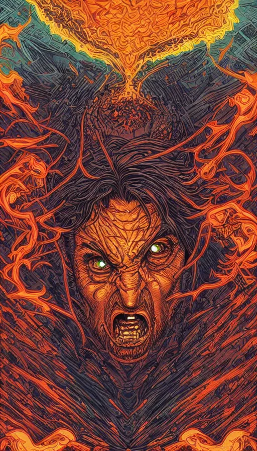 Image similar to rage, by dan mumford