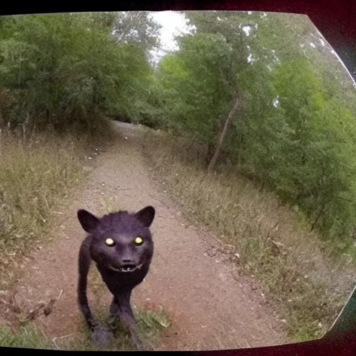 Image similar to trailcam photo of an unimaginable horror