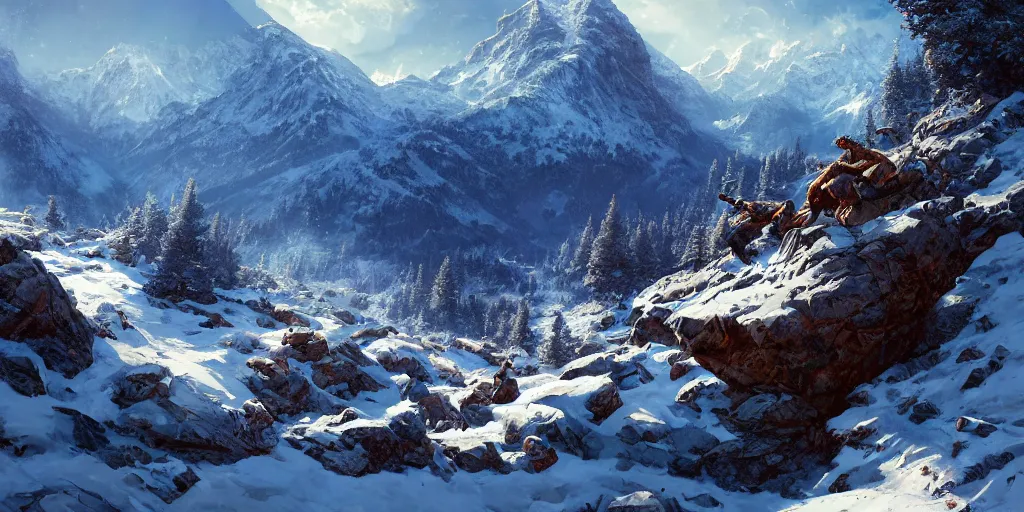 Prompt: let freedom ring from the snow - capped rockies of colorado. let freedom ring from the curvaceous slopes of california. ultrafine highly detailed hyper colorful illustration, sharp focus, rozalski, craig mullins, unreal engine highly rendered, global illumination, radiant light, intricate and detailed environment