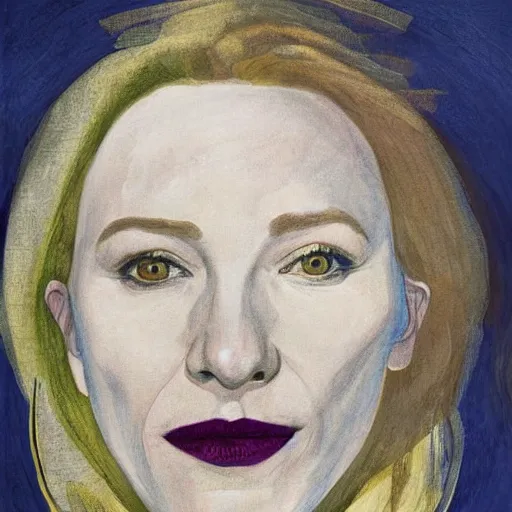 Image similar to portrait of cate blanchett by hilma af klint, highly detailed