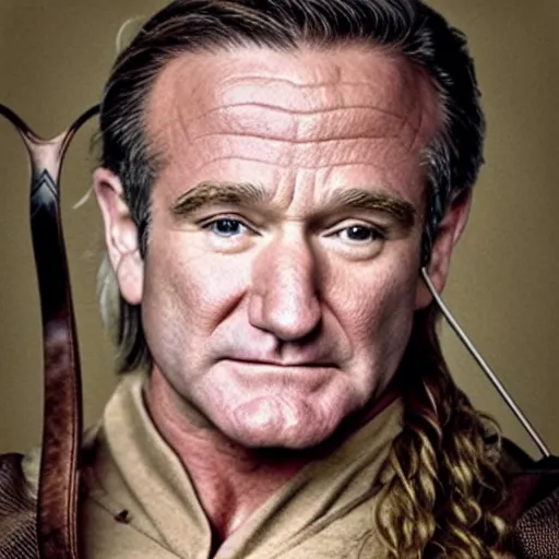 Prompt: Robin Williams as Legolas