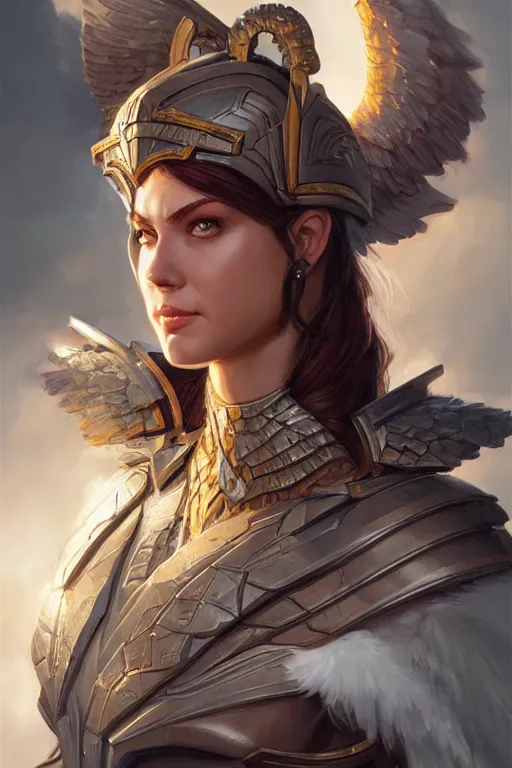 Image similar to amazon valkyrie athena, d & d, fantasy, portrait, highly detailed, headshot, digital painting, trending on artstation, concept art, sharp focus, illustration, art by artgerm and greg rutkowski and magali villeneuve