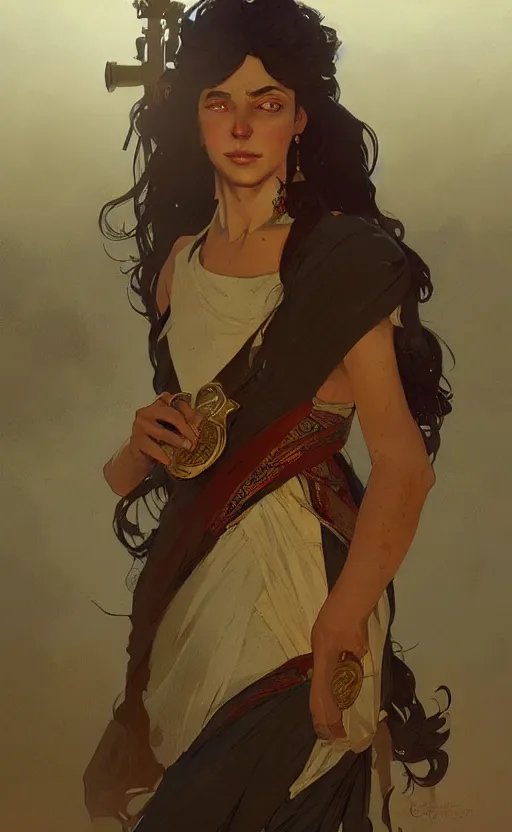 Image similar to a personification of the country jordan, highly detailed, digital painting, artstation, concept art, sharp focus, illustration, art by greg rutkowski and alphonse mucha