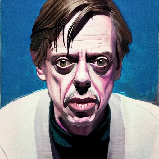Prompt: Steve Buscemi, painted by Martine Johanna and Rafael Albuquerque