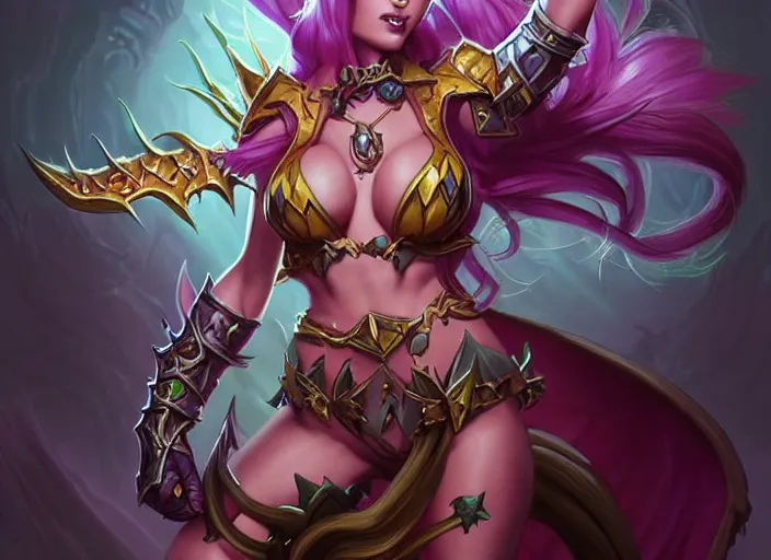 Image similar to dragon woman, whimsical, dungeons and dragons, league of legends splash art, heroes of the storm splash art, hearthstone splash art, world of warcraft splash art, overwatch splash art, art by artgerm, art by alphonse mucha, intricately detailed, highly detailed, trending on artstation, 4 k