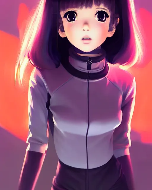 Image similar to portrait Anime space cadet girl Anna Lee Fisher anime cute-fine-face, pretty face, realistic shaded Perfect face, fine details. Anime. realistic shaded lighting by Ilya Kuvshinov Giuseppe Dangelico Pino and Michael Garmash and Rob Rey, IAMAG premiere, aaaa achievement collection, elegant freckles, knights of sidonia, neon hologram, fabulous, daily deviation, annual award winner