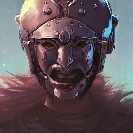 Image similar to cyberpunk viking helmet mask warrior goddess robot ninja fantasy, art gta 5 cover, official fanart behance hd artstation by jesper ejsing, by rhads, makoto shinkai and lois van baarle, ilya kuvshinov, ossdraws