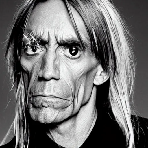 Image similar to Robot Iggy Pop 80% robot 20%man