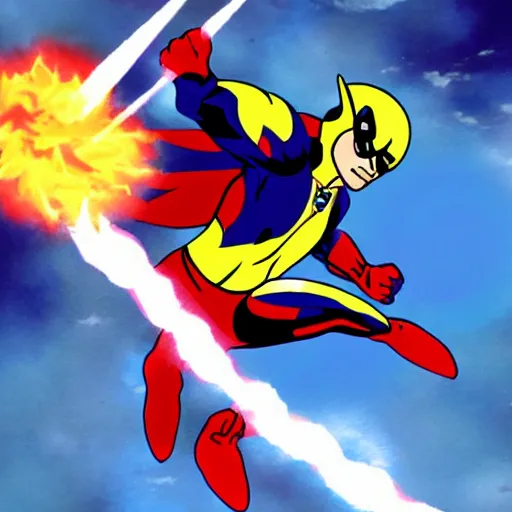 Image similar to captain falcon jumping out of blue falcon, explosions