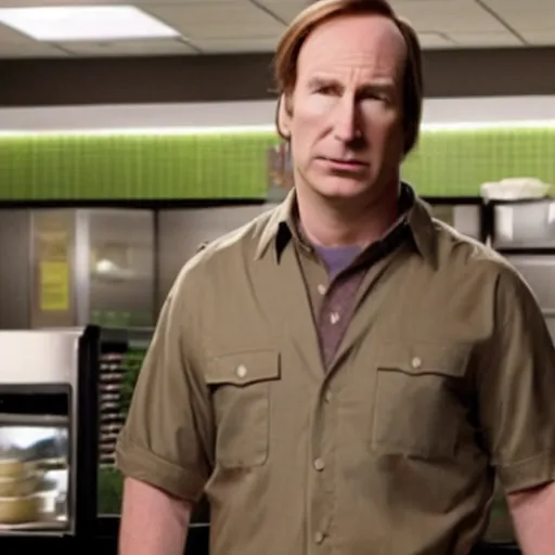 Image similar to bob odenkirk working at cinnabon, better call saul