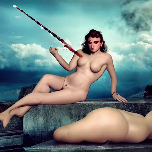 Image similar to The greek gods, Cupid and Psyche, fetish, full makup, medium shot. In the style of Helmut newton, robert maplethorpe, Stefano Brunesci, Lachlan Bailey, Herb Ritts, Ellen Von Unwerth, Haris Nukem, Sardax, Annie Leibovitz. detailed photo, hd, 4k, trending on artstation, 35mm, f1.8
