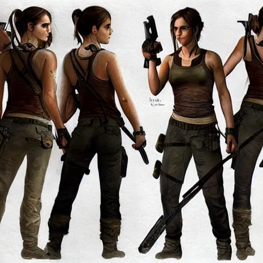Prompt: Emma Watson as Lara Croft, concept art, highly-detailed, stunning