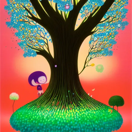 Prompt: tree of life by Chiho Aoshima