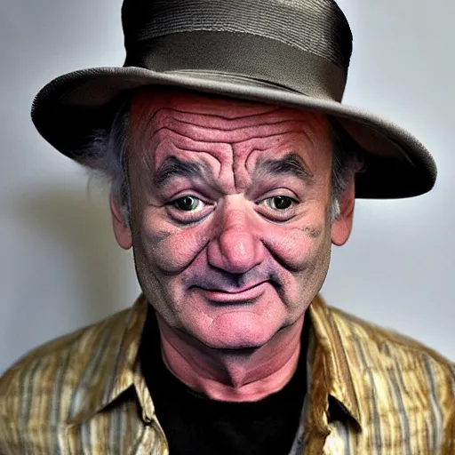 Image similar to bill murray as crusty the clown