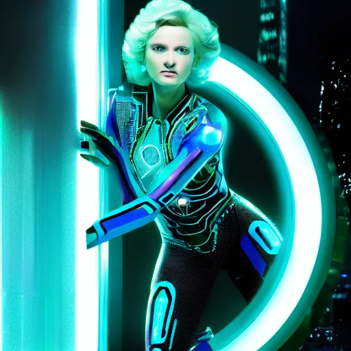 Prompt: high resolution photo of gem from the movie tron, 4 k, award winning photo.