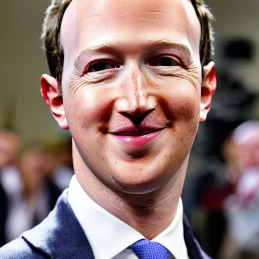 Image similar to mark zuckerburg with a small body. hyperrealistic photorealistic, detailed background, detailed features, radiant lighting