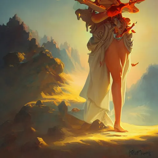 Image similar to The king of the sun by Peter Mohrbacher