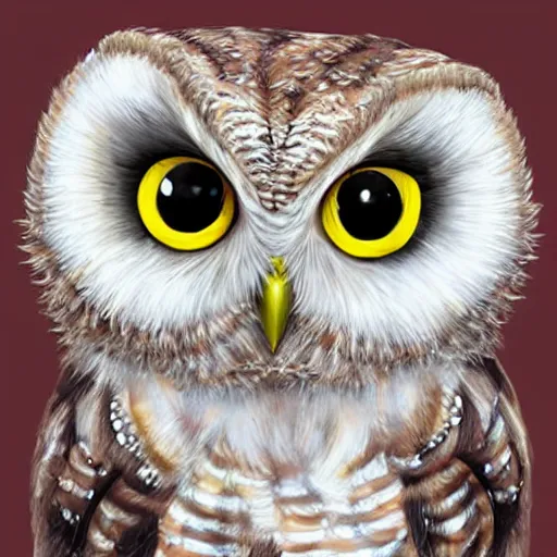 Prompt: very cute owl, digital art