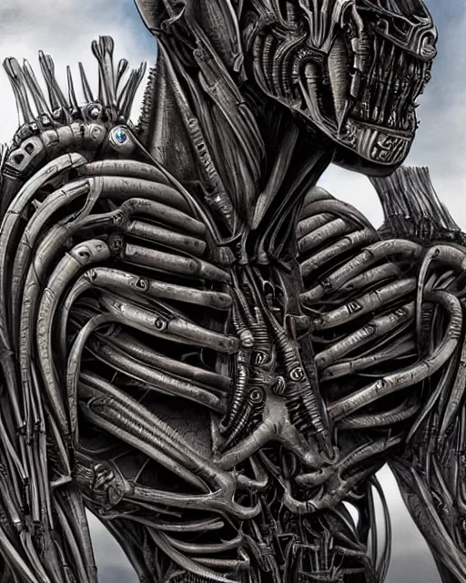 Image similar to megatron by hr giger, biomechanical, 4 k, hyper detailed