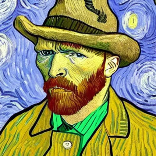 Image similar to vincent van gogh style painting of hank from breaking bad