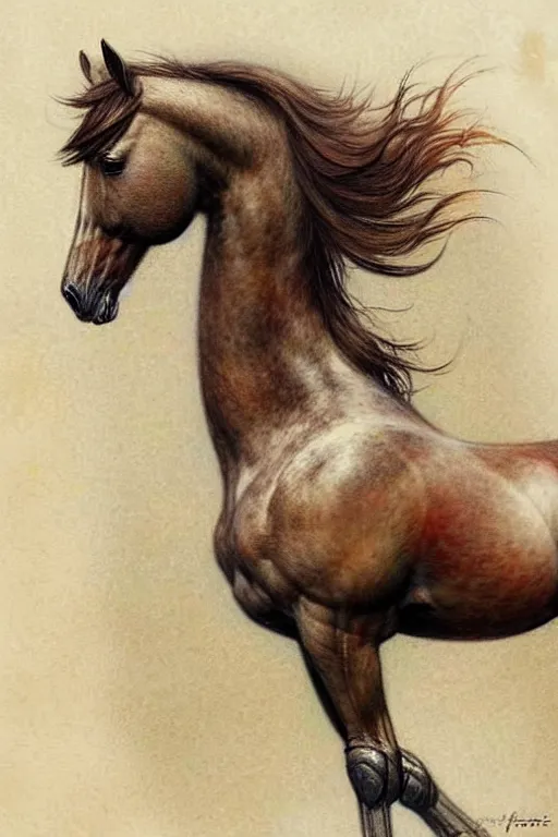 Image similar to (((((1950s horse . muted colors.))))) by Jean-Baptiste Monge !!!!!!!!!!!!!!!!!!!!!!!!!!!