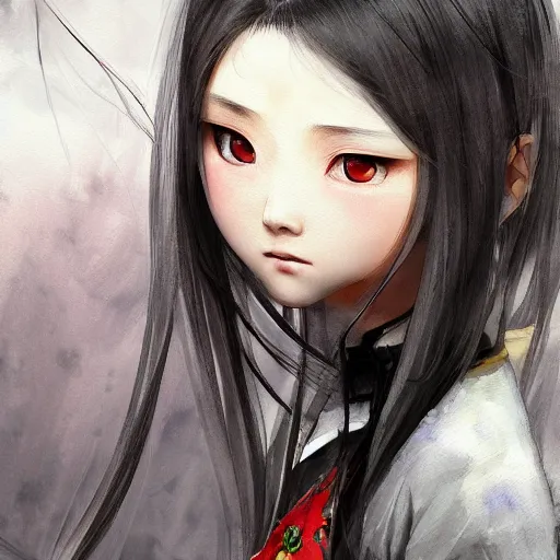 Prompt: dynamic composition, motion, ultra-detailed, amazing details, colorful and grayish palette, HD semirealistic anime CG concept art digital painting, watercolor oil painting of a Japanese schoolgirl, by a Chinese artist at ArtStation, by Huang Guangjian, Fenghua Zhong, Ruan Jia, Xin Jin and Wei Chang. Realistic artwork of a Chinese videogame, gradients, gentle an harmonic grayish colors.