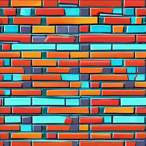 Image similar to cartoon brick wall texture, 2 d art style, the sims 4 texture