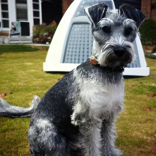 Prompt: alien ufo schnauzer helmsman