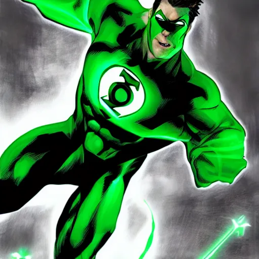 Image similar to a Green Lantern Gambit mashup, amalgamation, comic book art, hyperrealistic, 8k, concept art