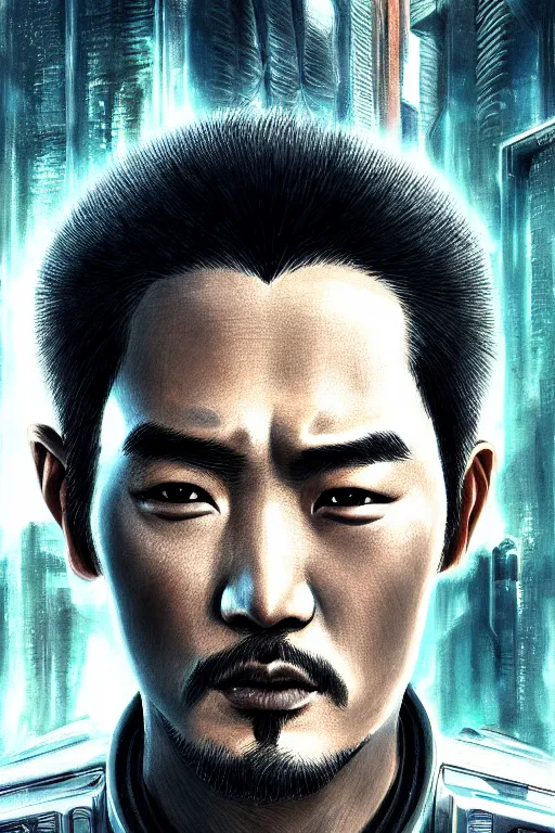 Image similar to ultra realistic style illustration, handsome alluring nasa artificial human in an apocalyptic ancient wasteland, face of takeshi kaneshiro and figure, cyberpunk, sci - fi, fantasy, intricate, elegant, highly detailed, digital painting, artstation, concept art, smooth, sharp focus, illustration, art by mansik yang and rashed alakroka and erak note and wlop