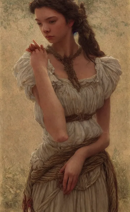 Prompt: anya taylor-joy, emma dumont, traditional corsican, intricate, highly detailed, artstation, illustration, jurgens, rutkowski, bouguereau, pastoral, rustic, georgic