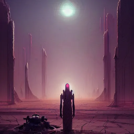 Image similar to professional ominous concept art of an apocalyptic desert city by artgerm and greg rutkowski. an intricate, elegant, highly detailed digital painting, concept art, smooth, sharp focus, illustration, in the style of simon stalenhag, wayne barlowe, and igor kieryluk.